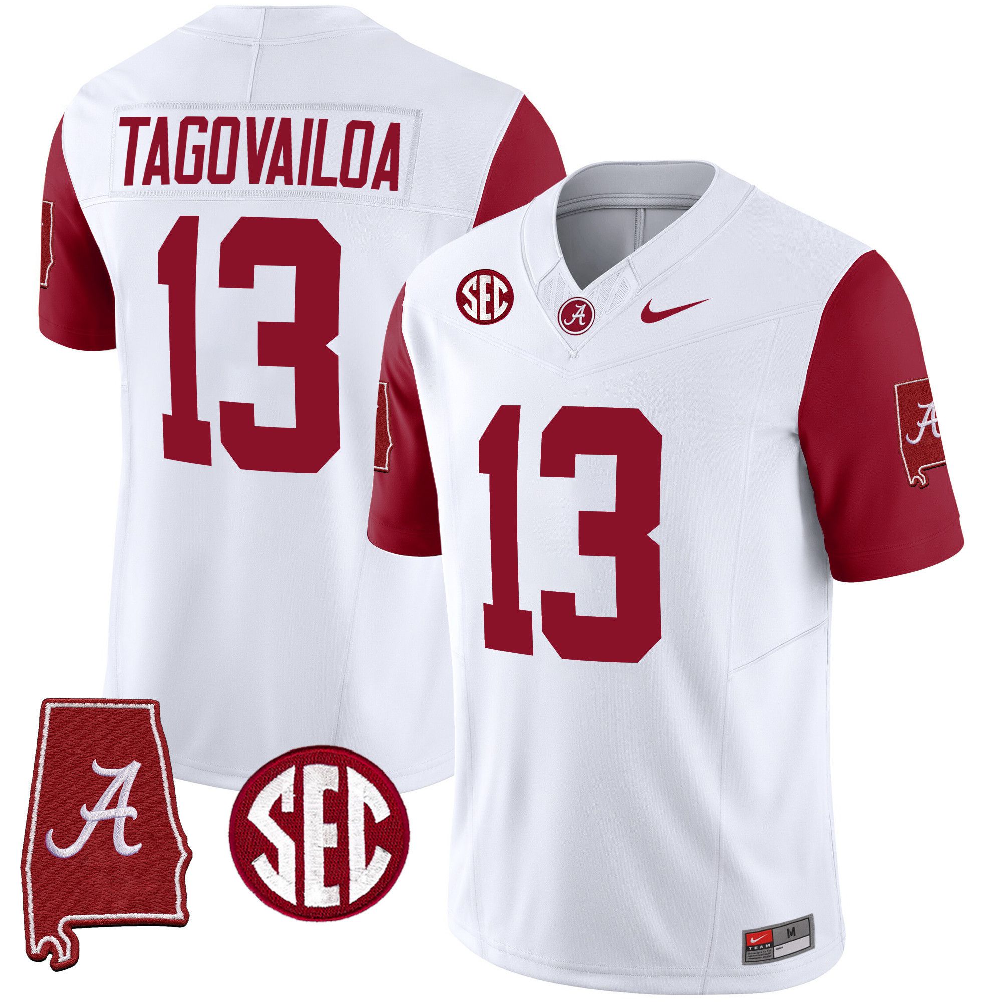 Men Alabama Crimson Tide #13 Tagovailoa White 2024 Nike Vapor Limited NCAA Jersey style 2